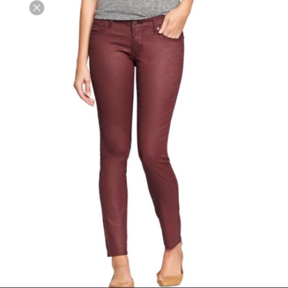 Old Navy deep red rockstar jeans